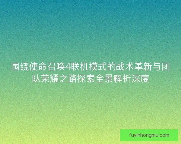 围绕使命召唤4联机模式的战术革新与团队荣耀之路探索全景解析深度